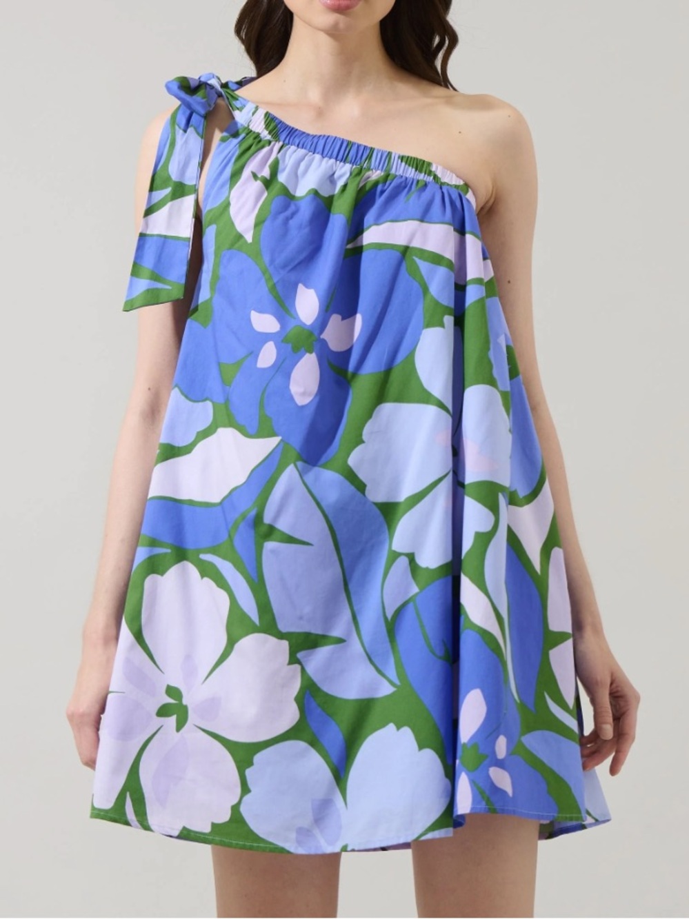 NEW Sugarlips Adley Floral Shift One Shoulder Mini Dress Small